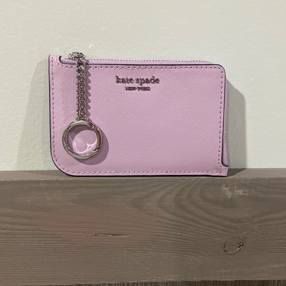 Lavender Kate Spade Zip Card Holder - never used!